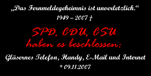 Stoppt die Vorratsdatenspeicherung!